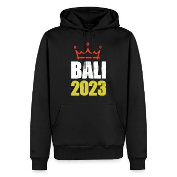 Bali 2023 - Männer Premium Bio Hoodie - Schwarz - Vorne - Nico (187cm)