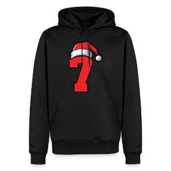 7 Numéro de Noël - Sweat à capuche Premium bio Homme - noir - Devant - Nico (187cm)