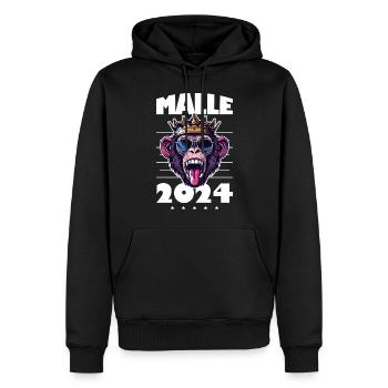 Malle 2024 Fête des singes à Majorque - Sweat à capuche Premium bio Homme - noir - Devant - Nico (187cm)