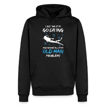 La plongée sous-marine ignore les problèmes du vieil homme - Sweat à capuche Premium bio Homme - noir - Devant - Nico (187cm)