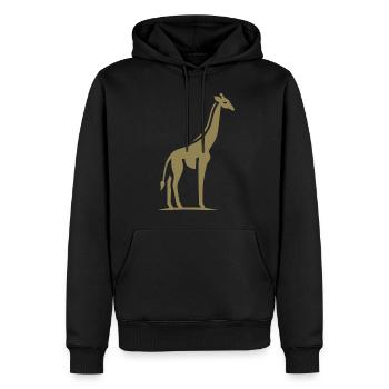 Giraffe Afrika Silhouette Minimalistisch - Männer Premium Bio Hoodie - Schwarz - Vorne - Nico (187cm)