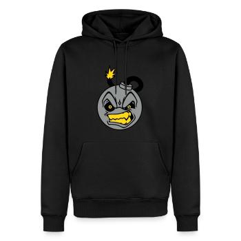 Angry Bomb - Männer Premium Bio Hoodie - Schwarz - Vorne - Nico (187cm)