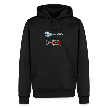 Alsatian English key humor drole alcohol pulls - Men’s Premium Organic Hoodie - black - Front - Nico (187cm)