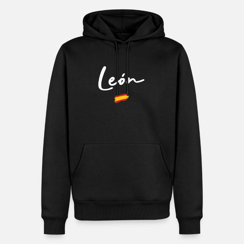León - Sweat à capuche Premium bio Homme - noir