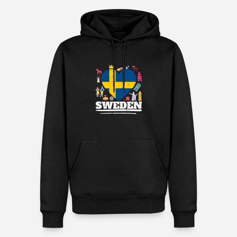 Schweden - Männer Premium Bio Hoodie - Schwarz