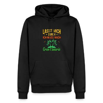 Gran Canaria - Männer Premium Bio Hoodie - Schwarz - Vorne - Nico (187cm)