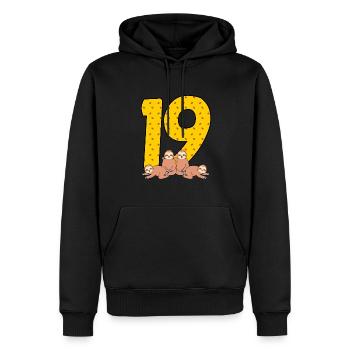 19. Geburtstag - Männer Premium Bio Hoodie - Schwarz - Vorne - Nico (187cm)