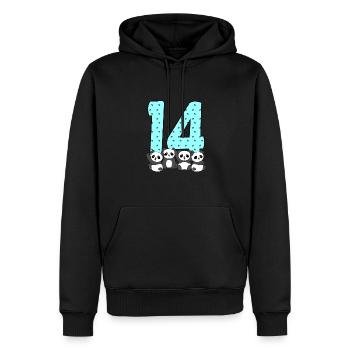 14. Geburtstag - Männer Premium Bio Hoodie - Schwarz - Vorne - Nico (187cm)