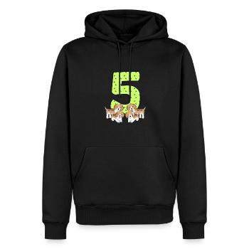5. Geburtstag - Männer Premium Bio Hoodie - Schwarz - Vorne - Nico (187cm)