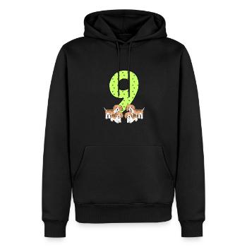9. Geburtstag - Männer Premium Bio Hoodie - Schwarz - Vorne - Nico (187cm)
