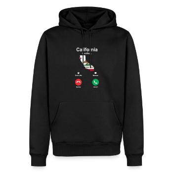 Kalifornien - Männer Premium Bio Hoodie - Schwarz - Vorne - Nico (187cm)
