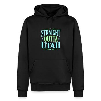 Cadeau d’aventure en Utah - Sweat à capuche Premium bio Homme - noir - Devant - Nico (187cm)