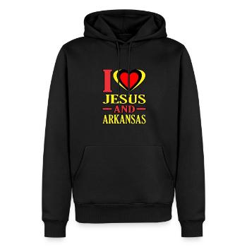 Liebe Jesus Arkansas Geschenk - Männer Premium Bio Hoodie - Schwarz - Vorne - Nico (187cm)