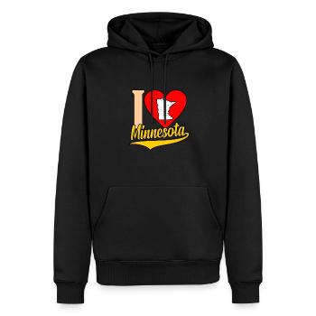 I Heart Minnesota Cadeau - Sweat à capuche Premium bio Homme - noir - Devant - Nico (187cm)