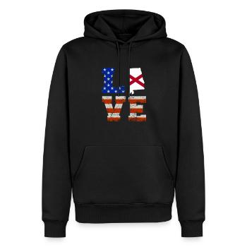 Love-alabama Usa drapeau cadeau - Sweat à capuche Premium bio Homme - noir - Devant - Nico (187cm)