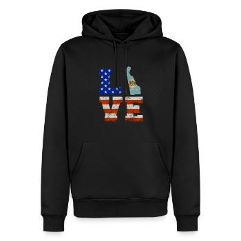Liebes delaware geschenk - Männer Premium Bio Hoodie - Schwarz - Vorne - Nico (187cm)
