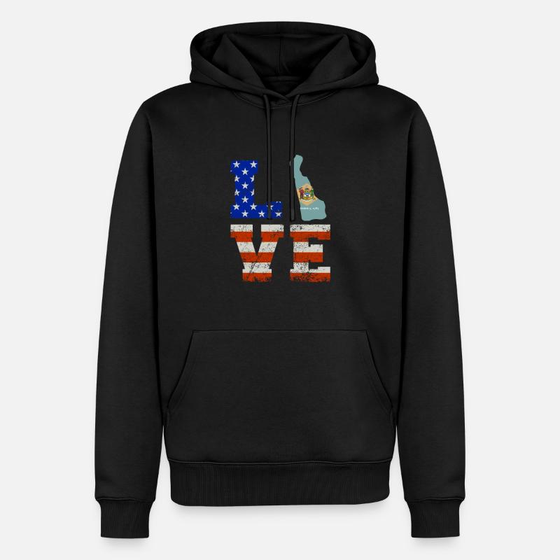 Cher cadeau delaware - Sweat à capuche Premium bio Homme - noir