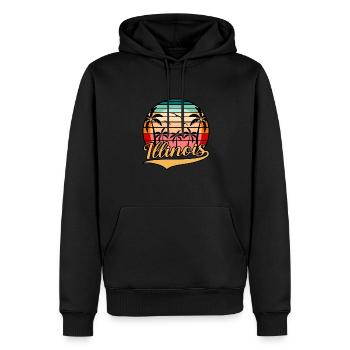 Illinois Reisendes Geschenk - Männer Premium Bio Hoodie - Schwarz - Vorne - Nico (187cm)