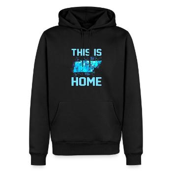 Accueil Tennessee cadeau - Sweat à capuche Premium bio Homme - noir - Devant - Nico (187cm)