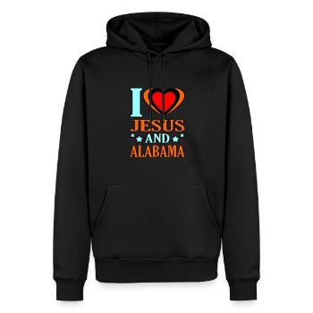 Ich Liebe Jesus Und Alabama geschenk - Männer Premium Bio Hoodie - Schwarz - Vorne - Nico (187cm)