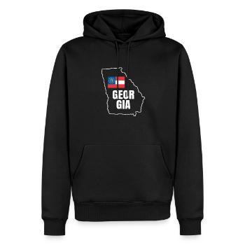 Géorgie Home Gift - Sweat à capuche Premium bio Homme - noir - Devant - Nico (187cm)