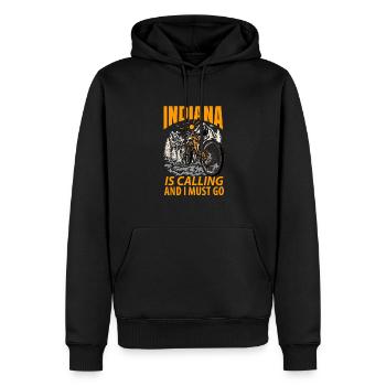 Indiana reisen geschenk - Männer Premium Bio Hoodie - Schwarz - Vorne - Nico (187cm)