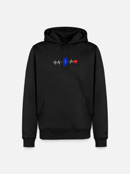Indiana herzschlag geschenk - Männer Premium Bio Hoodie - Schwarz