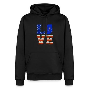 Liebe Indiana Geschenk - Männer Premium Bio Hoodie - Schwarz - Vorne - Nico (187cm)