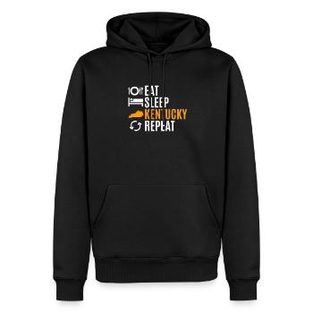 Essen Sie Schlaf kentucky wiederholungs geschenk - Männer Premium Bio Hoodie - Schwarz - Vorne - Nico (187cm)
