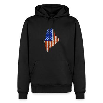 Maine fier cadeau du drapeau des États-Unis - Sweat à capuche Premium bio Homme - noir - Devant - Nico (187cm)