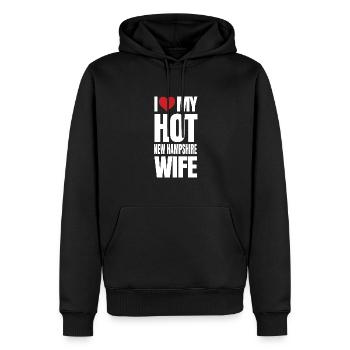 New Hampshire Ehefrau Geschenk - Männer Premium Bio Hoodie - Schwarz - Vorne - Nico (187cm)