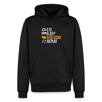 Manger dormir nebraska cadeau de répétition - Sweat à capuche Premium bio Homme - noir - Devant - Nico (187cm)