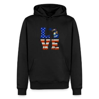 Liebe Michigan Us flaggengeschenk - Männer Premium Bio Hoodie - Schwarz - Vorne - Nico (187cm)