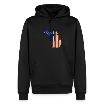 Michigan Home Us drapeau cadeau - Sweat à capuche Premium bio Homme - noir - Devant - Nico (187cm)