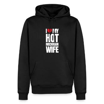 Michigan Ehefrau Geschenk - Männer Premium Bio Hoodie - Schwarz - Vorne - Nico (187cm)