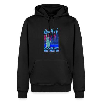 Cadeau de la ville de New York - Sweat à capuche Premium bio Homme - noir - Devant - Nico (187cm)