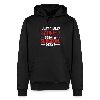 Chirurg - Männer Premium Bio Hoodie - Schwarz - Vorne - Nico (187cm)