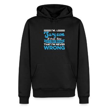 Chirurg - Männer Premium Bio Hoodie - Schwarz - Vorne - Nico (187cm)