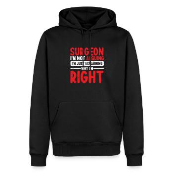 Chirurg - Männer Premium Bio Hoodie - Schwarz - Vorne - Nico (187cm)