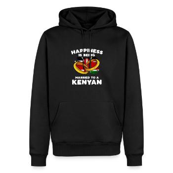 Glücklich ist, wer mit einem Kenianer verheiratet - Männer Premium Bio Hoodie - Schwarz - Vorne - Nico (187cm)
