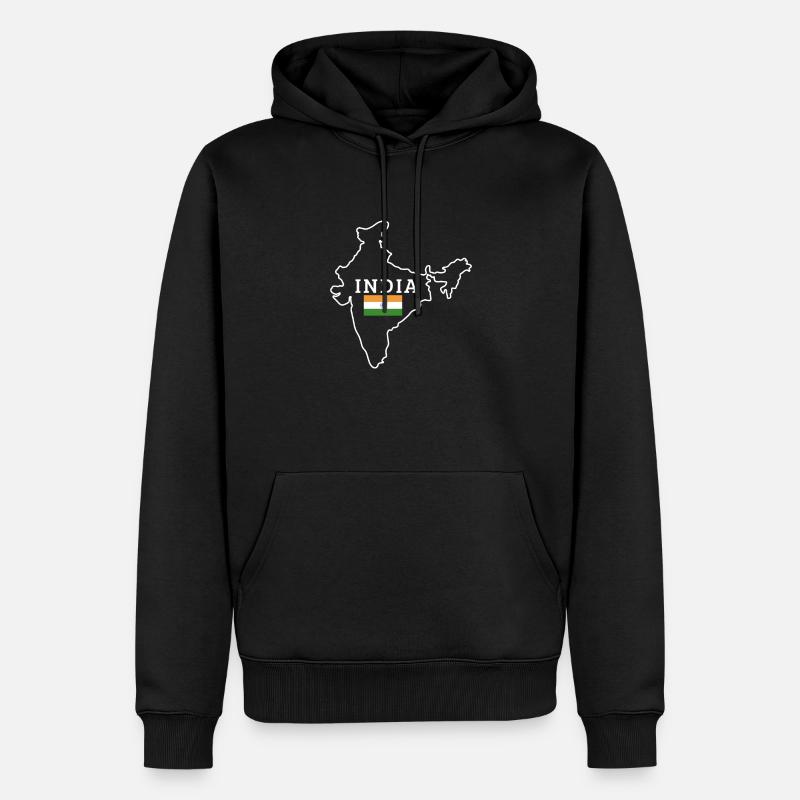 Cadeau Beauté de l’Inde - Sweat à capuche Premium bio Homme - noir