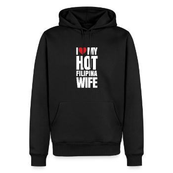 Cadeau femme philippine - Sweat à capuche Premium bio Homme - noir - Devant - Nico (187cm)