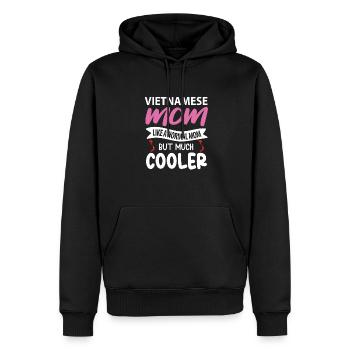 Cadeau de mère vietnamienne - Sweat à capuche Premium bio Homme - noir - Devant - Nico (187cm)