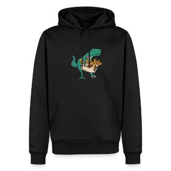 Kanadische Poutine Pommes Frites Mittagessen - Männer Premium Bio Hoodie - Schwarz - Vorne - Nico (187cm)