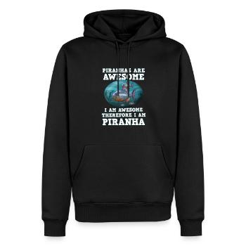 Piranha Geschenk - Männer Premium Bio Hoodie - Schwarz - Vorne - Nico (187cm)