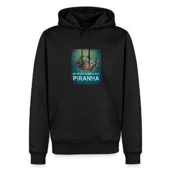 Piranha Geschenk - Männer Premium Bio Hoodie - Schwarz - Vorne - Nico (187cm)
