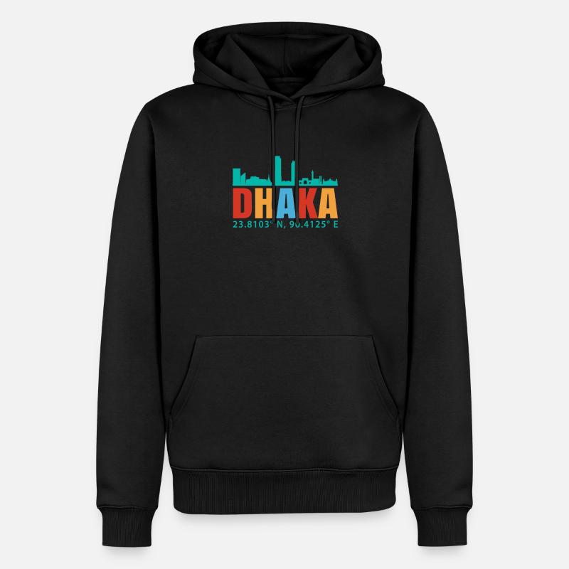 Dhaka - Männer Premium Bio Hoodie - Schwarz