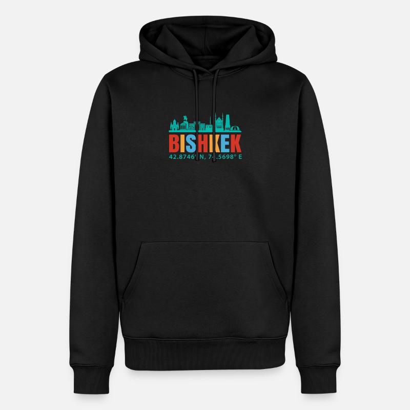 Bichkek - Sweat à capuche Premium bio Homme - noir