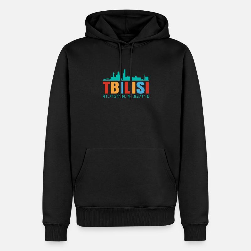 Tiflis - Männer Premium Bio Hoodie - Schwarz