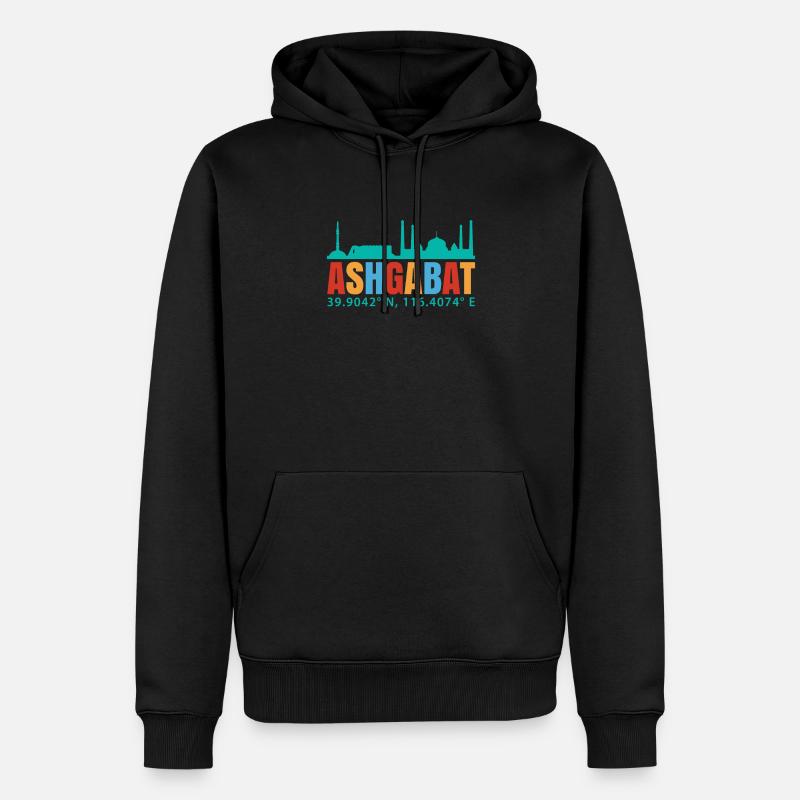 Achgabat - Sweat à capuche Premium bio Homme - noir
